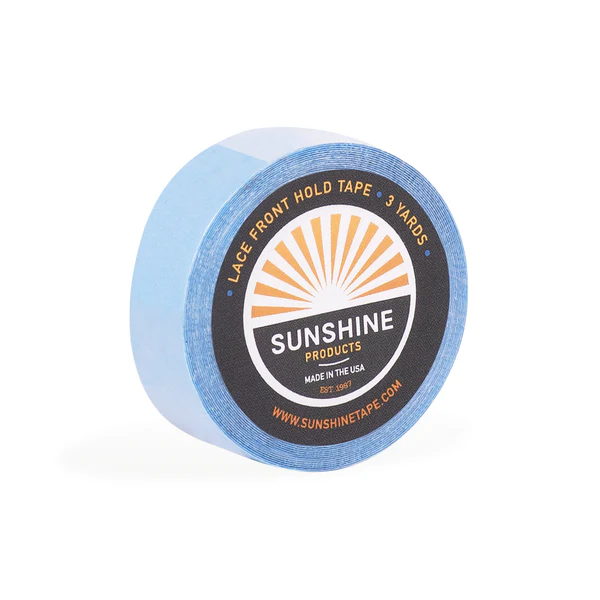 A blue container of sunshine shave soap.