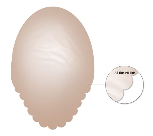 A close up of an egg with the image of it on its side.
